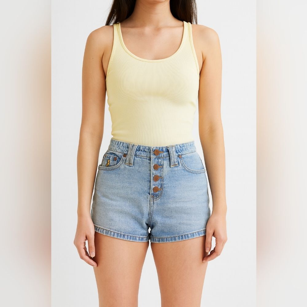 Vtg Tilt Denim Shorts 9 Button Fly Duck Embroidery Y2K Indie Sleaze Emo Cheeky